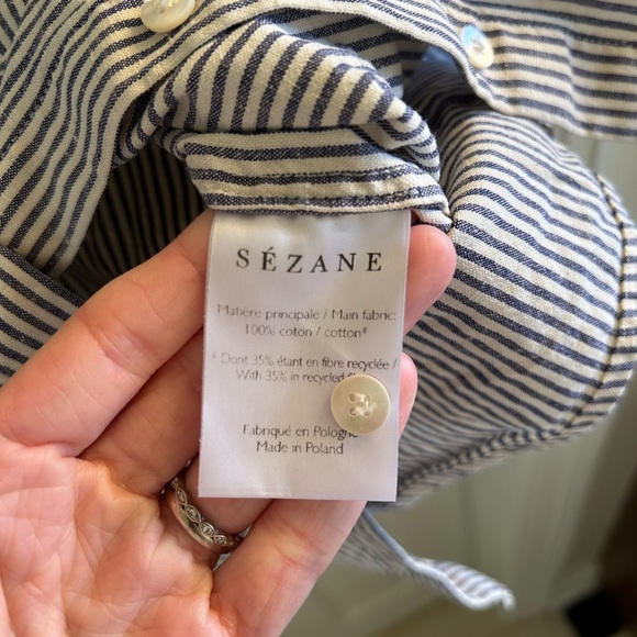 Sezane striped cotton button down - Picture 3 of 5